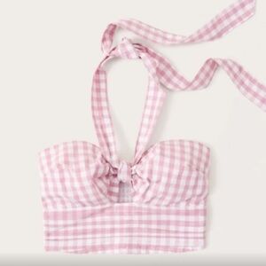 Abercrombie & Fitch Poplin Knot-Front Halter Top